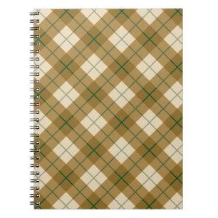 Bias Plaid in Gold with Green Stripe Notebook