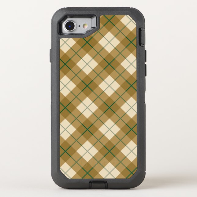 Bias Plaid in Gold with Green Stripe Otterbox iPhone Case (Back)