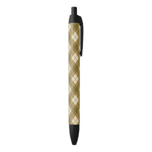 Bias Plaid in Gold with Green Stripe Pen