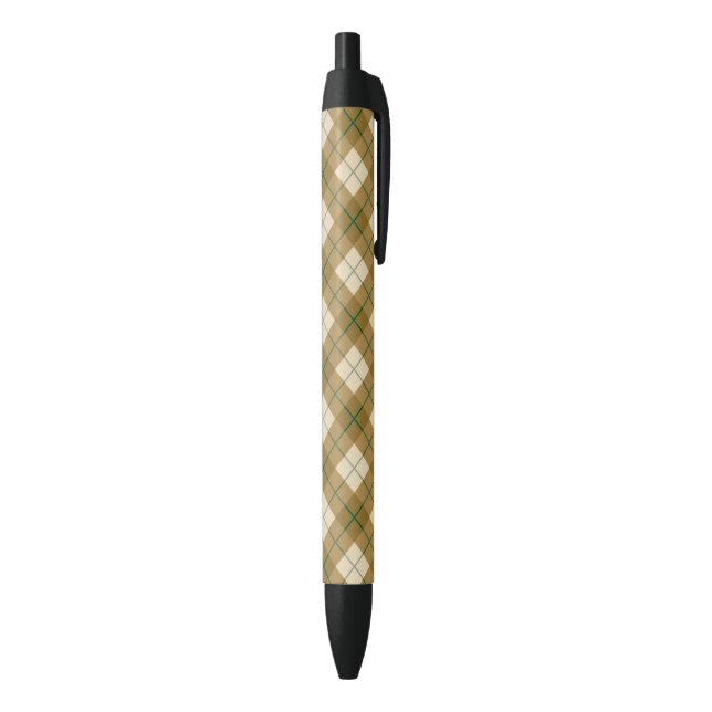 Bias Plaid in Gold with Green Stripe Pen (Bottom (Vertical))