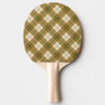 Bias Plaid in Gold with Green Stripe Ping-Pong Paddle