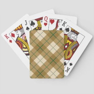 Bias Plaid in Gold with Green Stripe Poker Cards