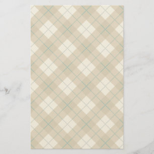 Bias Plaid in Gold with Green Stripe Stationery