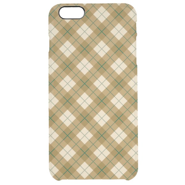 Bias Plaid in Gold with Green Stripe Uncommon iPhone Case (Back)