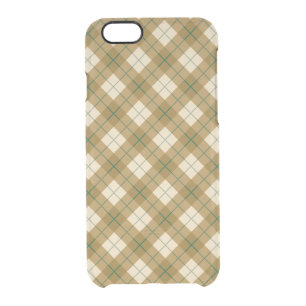 Bias Plaid in Gold with Green Stripe Clear iPhone 6/6S Case