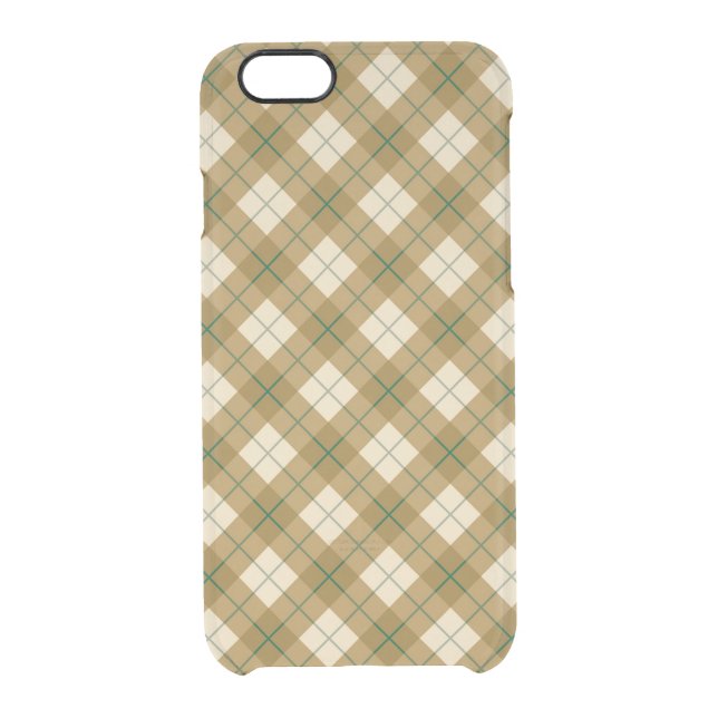 Bias Plaid in Gold with Green Stripe Uncommon iPhone Case (Back)