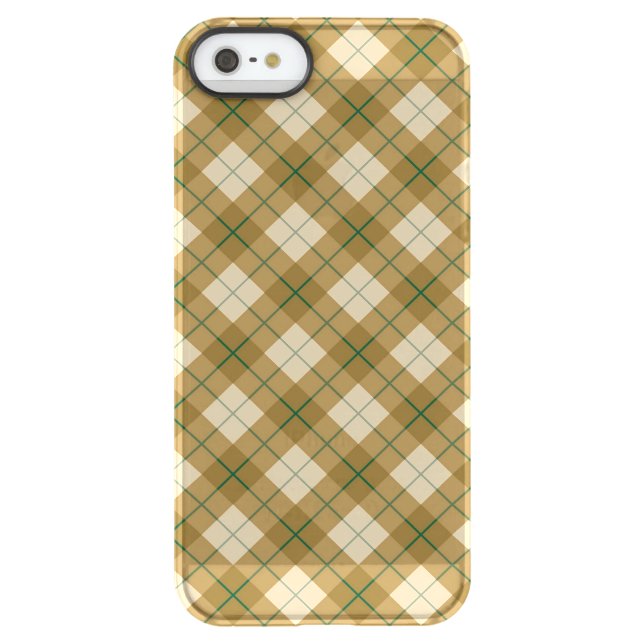 Bias Plaid in Gold with Green Stripe Uncommon iPhone Case (Back)