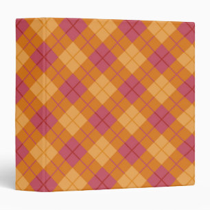 Bias Plaid in Orange and Pink 3 Ring Binder