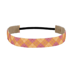 Bias Plaid in Orange and Pink Athletic Headband