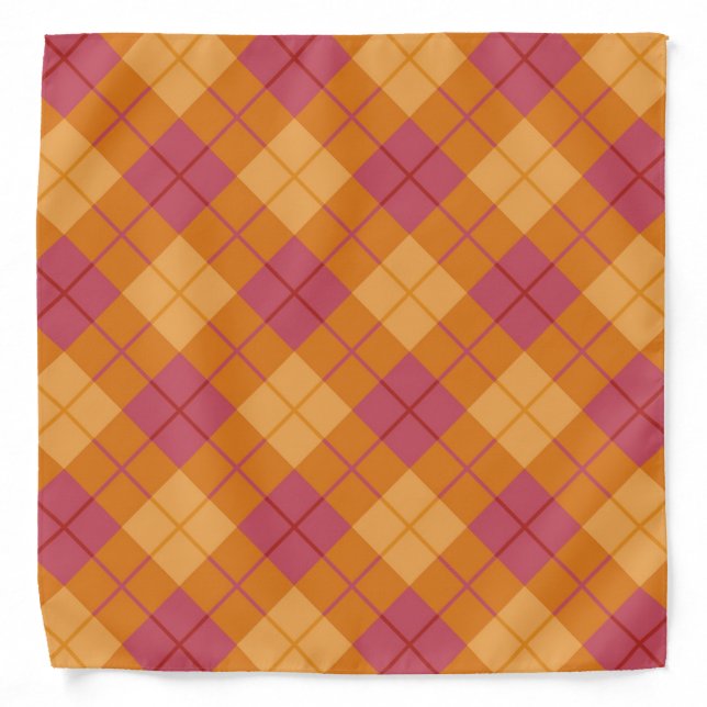 Bias Plaid in Orange and Pink Bandana (Front)