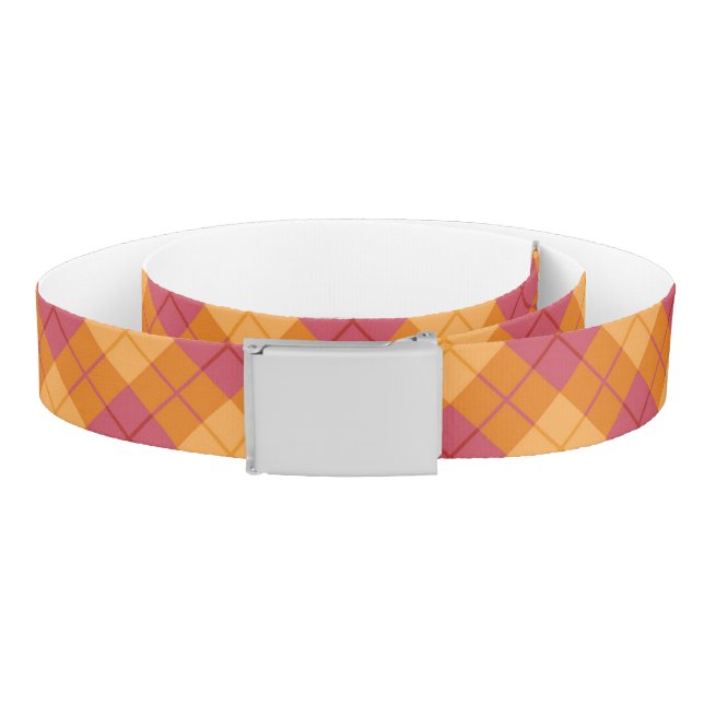 Bias Plaid in Orange and Pink Belt (Coil)