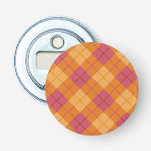 Bias Plaid in Orange and Pink Bottle Opener
