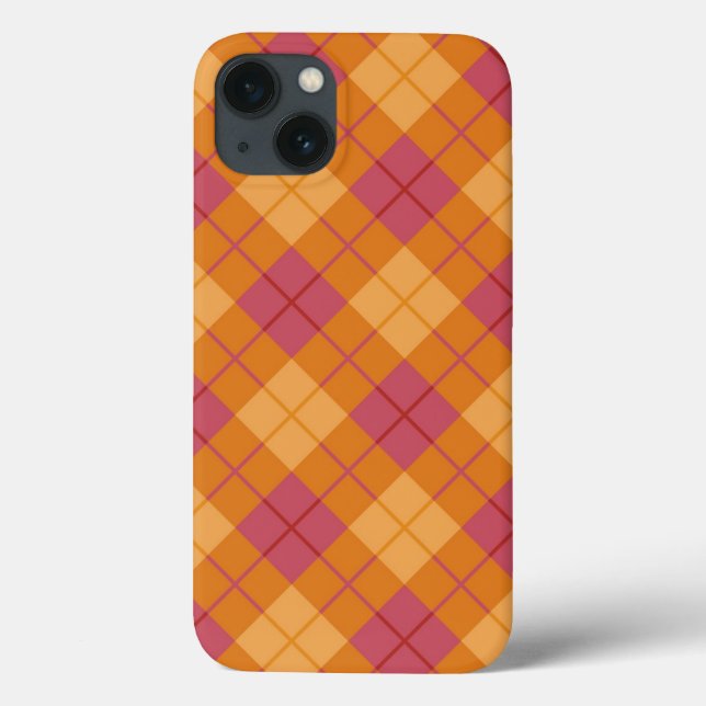 Bias Plaid in Orange and Pink Case-Mate iPhone Case (Back)