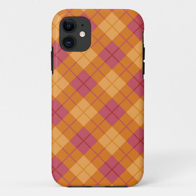 Bias Plaid in Orange and Pink Case-Mate iPhone Case (Back)