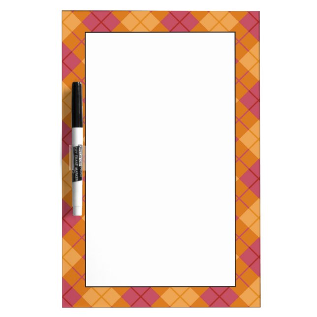 Bias Plaid in Orange and Pink Dry-Erase Board (Front)
