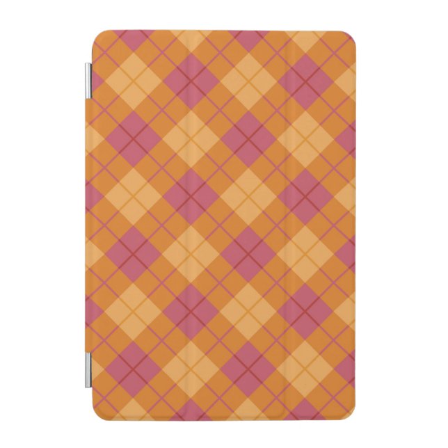 Bias Plaid in Orange and Pink iPad Mini Cover (Front)