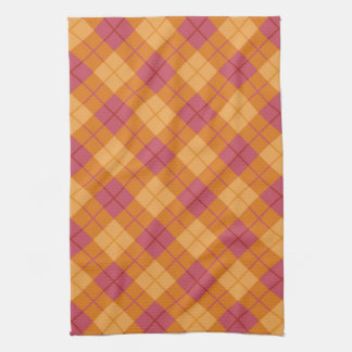 Bias Plaid in Orange and Pink Kitchen Towel