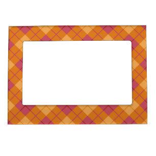 Bias Plaid in Orange and Pink Magnetic Frame