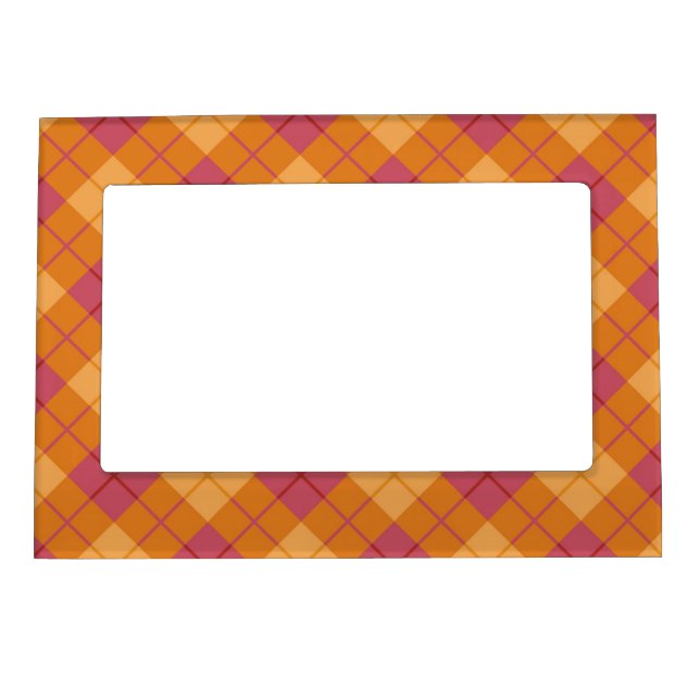 Bias Plaid in Orange and Pink Magnetic Frame (Front)