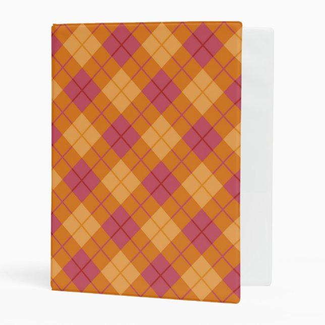 Bias Plaid in Orange and Pink Mini Binder (Front/Inside)