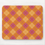 Bias Plaid in Orange and Pink Mouse Pad