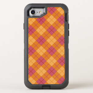 Bias Plaid in Orange and Pink OtterBox Defender iPhone SE/8/7 Case
