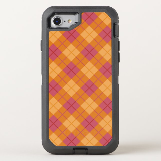 Bias Plaid in Orange and Pink Otterbox iPhone Case (Back)