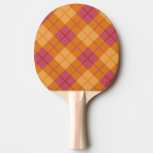 Bias Plaid in Orange and Pink Ping-Pong Paddle