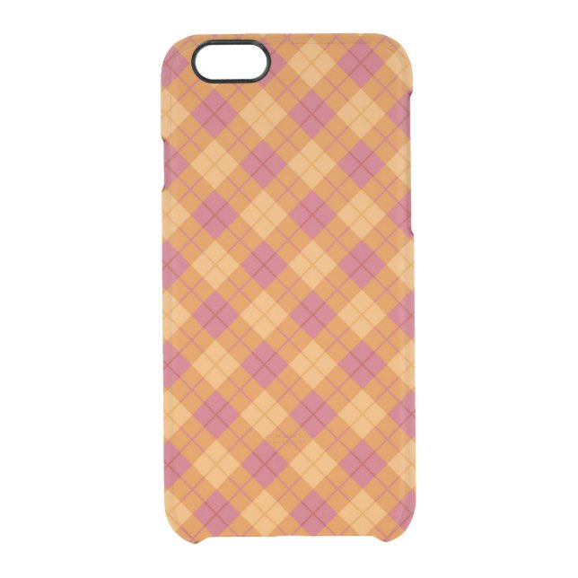 Bias Plaid in Orange and Pink Uncommon iPhone Case (Back)