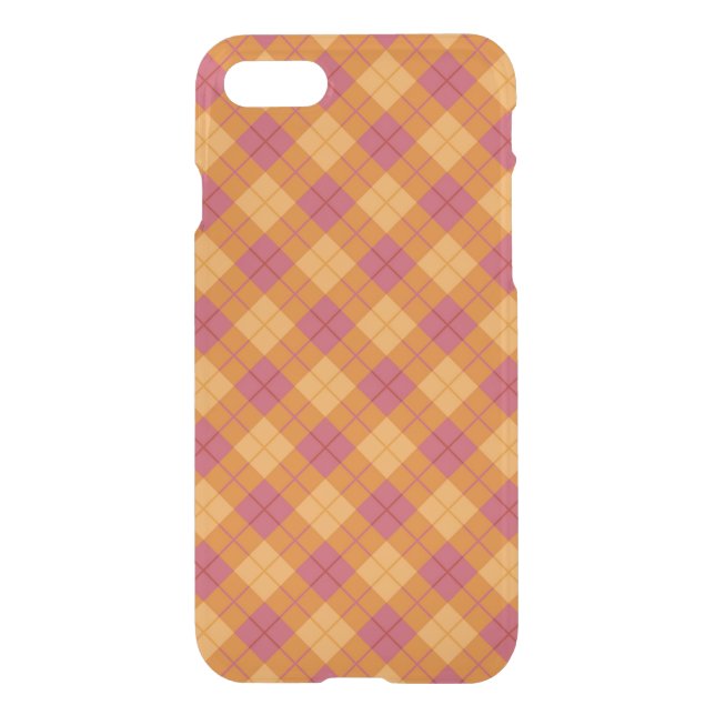 Bias Plaid in Orange and Pink Uncommon iPhone Case (Back)
