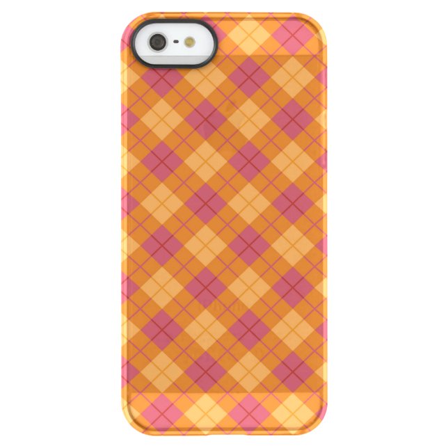 Bias Plaid in Orange and Pink Uncommon iPhone Case (Back)