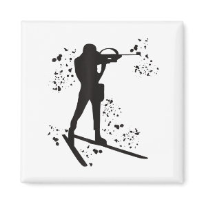Biathlete nordic skiing biathlon  magnet