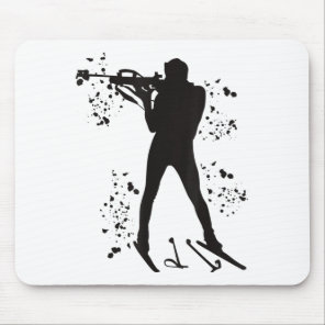Biathlete nordic skiing biathlon  mouse pad