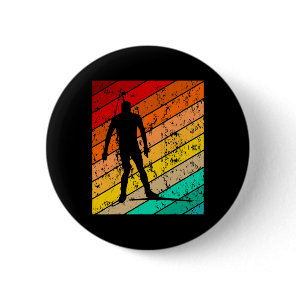 Biathlon Biathlet Skier Skiing Ski Vintage Retro 2 Button