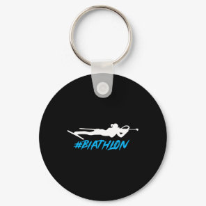 Biathlon Biathlete Cross Country Skiing Target Sho Keychain