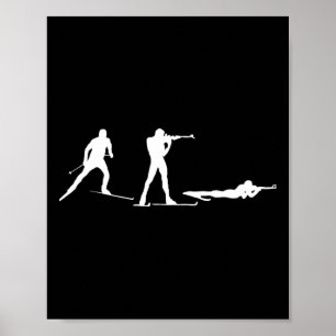 Biathlon Biathlete Position Shooting Winter Sport Poster