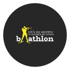 Biathlon Biathlete Skiing Shooting For Men Women K Classic Round Sticker