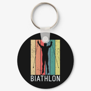 Biathlon Biathlete Winter Sports Cross-country Ski Keychain