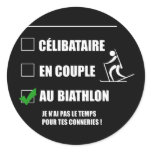 biathlon célibataire classic round sticker biathlon célibataire classic round sticker