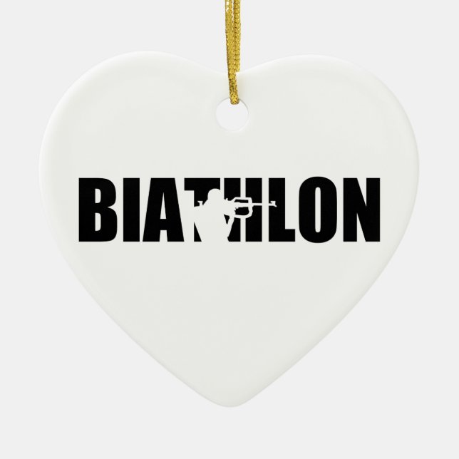 Biathlon Ceramic Ornament (Front)