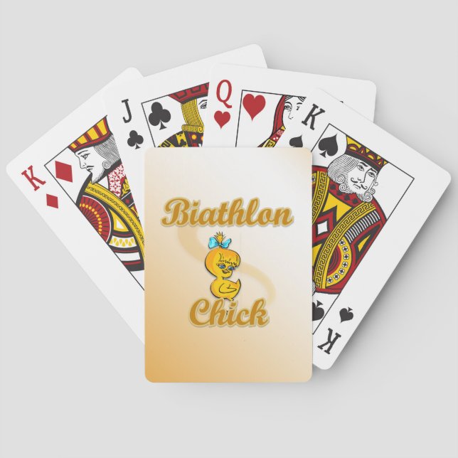 Biathlon Chick Poker Cards (Back)