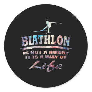 Biathlon Classic Round Sticker