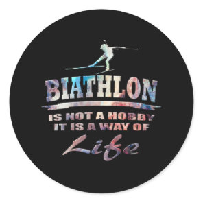 Biathlon Classic Round Sticker
