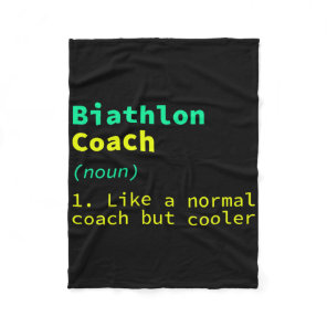Biathlon Coach Definition Funny Biathlete Humor 11 Fleece Blanket