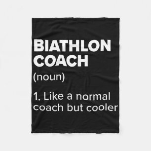 Biathlon Coach Definition Funny Biathlete Humor 12 Fleece Blanket