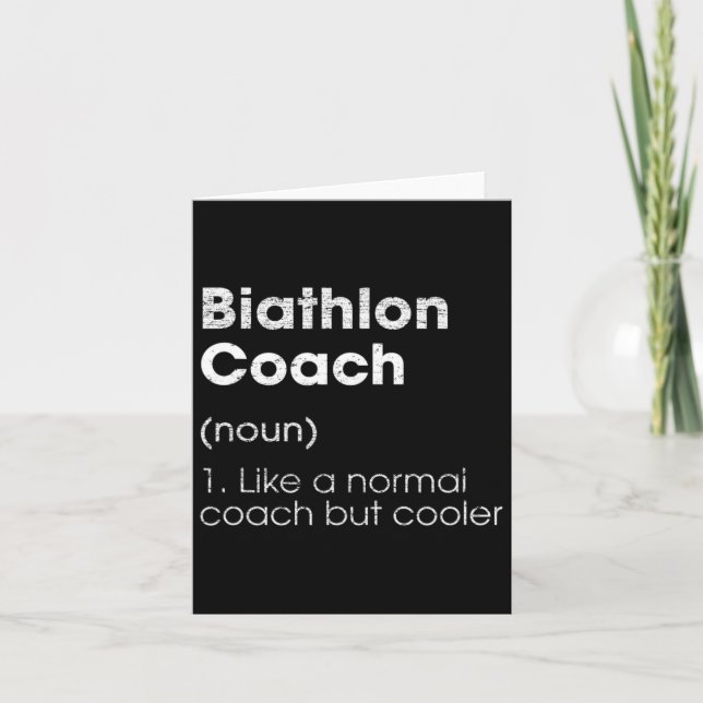 Biathlon Coach Definition Funny Biathlete Humor 1  Card (Front)