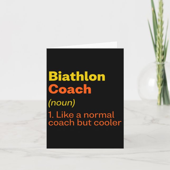 Biathlon Coach Definition Funny Biathlete Humor 7  Card (Front)