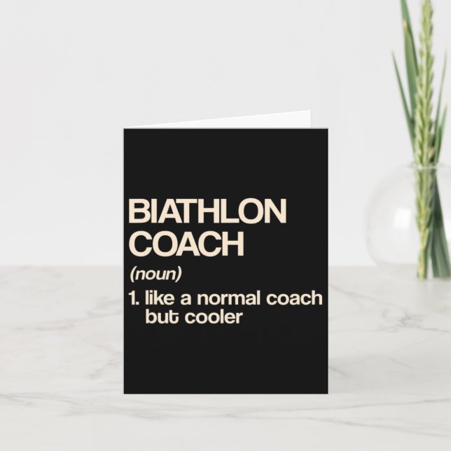 Biathlon Coach Definition Funny Biathlete Humor  Card (Front)