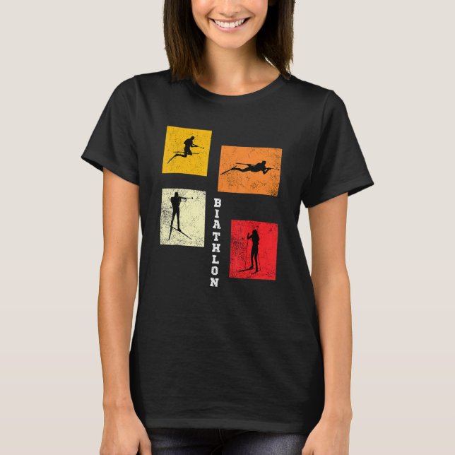 Biathlon Cross Country Skiing Biathlete Winter Spo T-Shirt (Front)