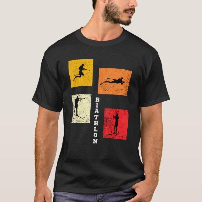 Biathlon Cross Country Skiing Biathlete Winter Spo T-Shirt (Front)